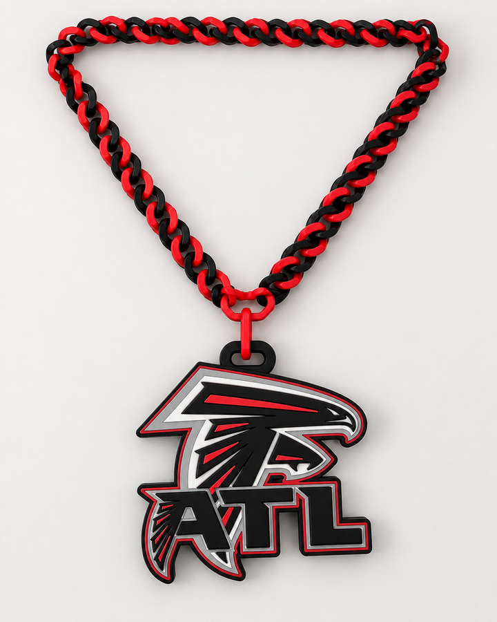 Falcons ATL pendant and red black chain