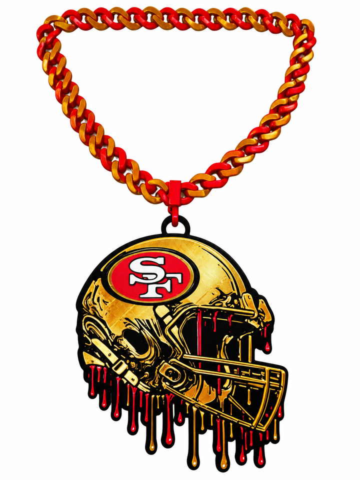 49ers Drip Helmet Pendant & Chain — Made to order